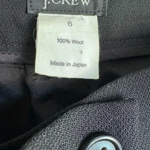 J. CREW Vintage Pleated‎ Wool Trouser | Black | Size 6 - Picture 5 of 5